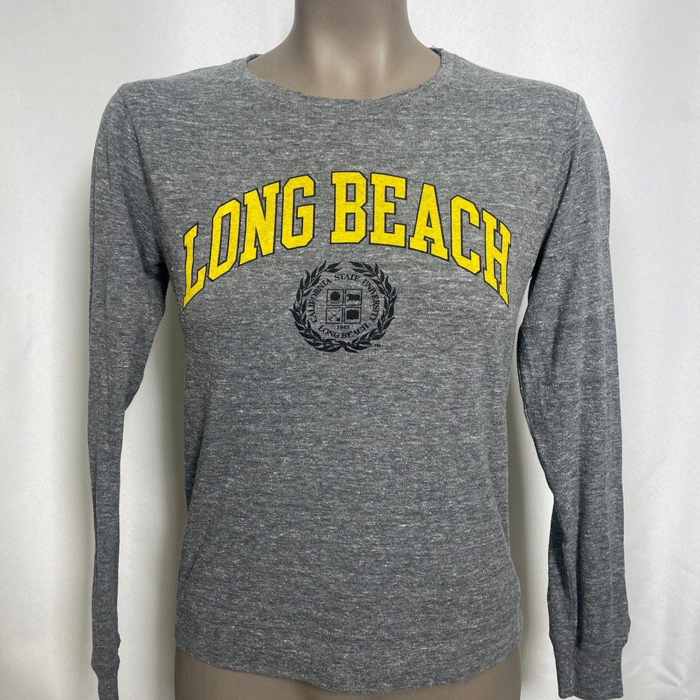 Cal State Long Beach CSULB Original League Gray Longsleeve T-Shirt Women's SMALL